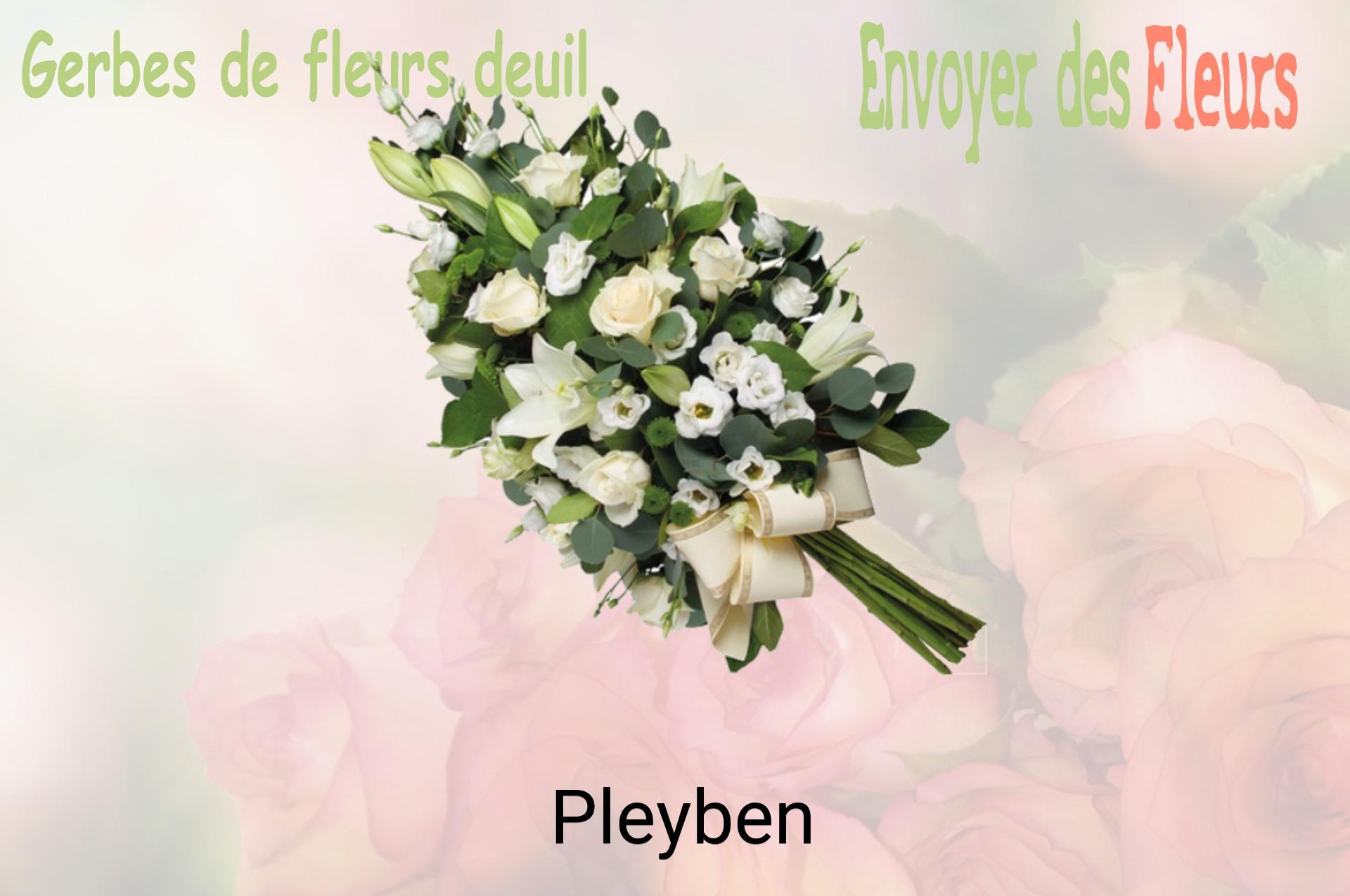 Gerbe de fleurs de deuil livrée à Pleyben